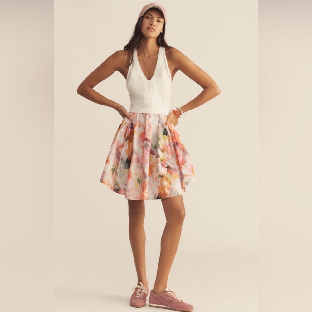 Daily Practice Floral Midi Dress - White and Pink